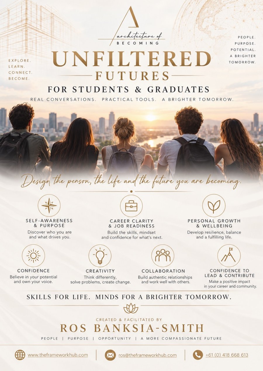 Unfiltered Futures programme flyer. Programme details are also listed on this page as text.